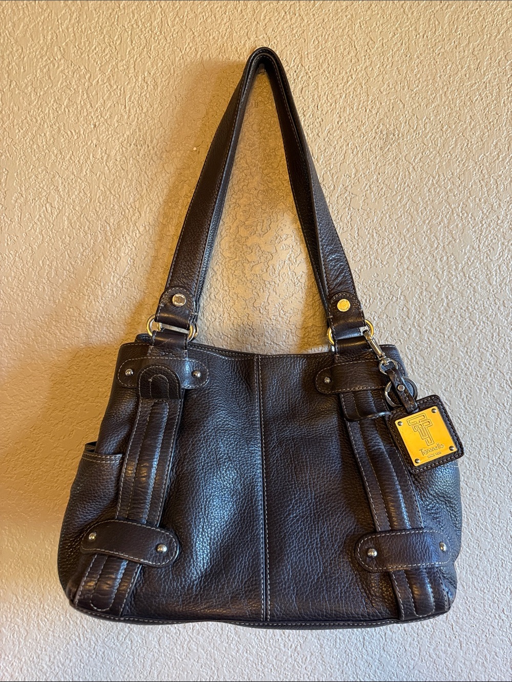 Tignanello Y2K Dark Brown Leather Shoulder Bag